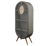 ویترین و کتابخانه چوبی مدل WOODHILL کد HGDC-82 رنگ GRAY