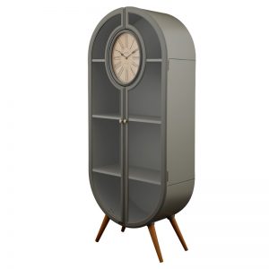 ویترین و کتابخانه چوبی مدل WOODHILL کد HGDC-82 رنگ GRAY