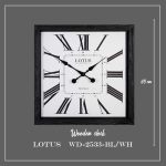 ساعت دیواری لوتوس کد WD-2533 رنگ BL/WH