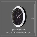ساعت دیواری چوب و فلز کد WMT-1225 رنگ SILVER