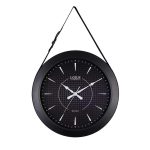 ساعت دیواری چرم و فلز کد LMT-1216 رنگ BLACK
