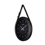 ساعت دیواری چرم و فلز کد LMT-1216 رنگ BLACK