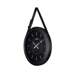ساعت دیواری چرم و فلز کد LMT-1216 رنگ BLACK
