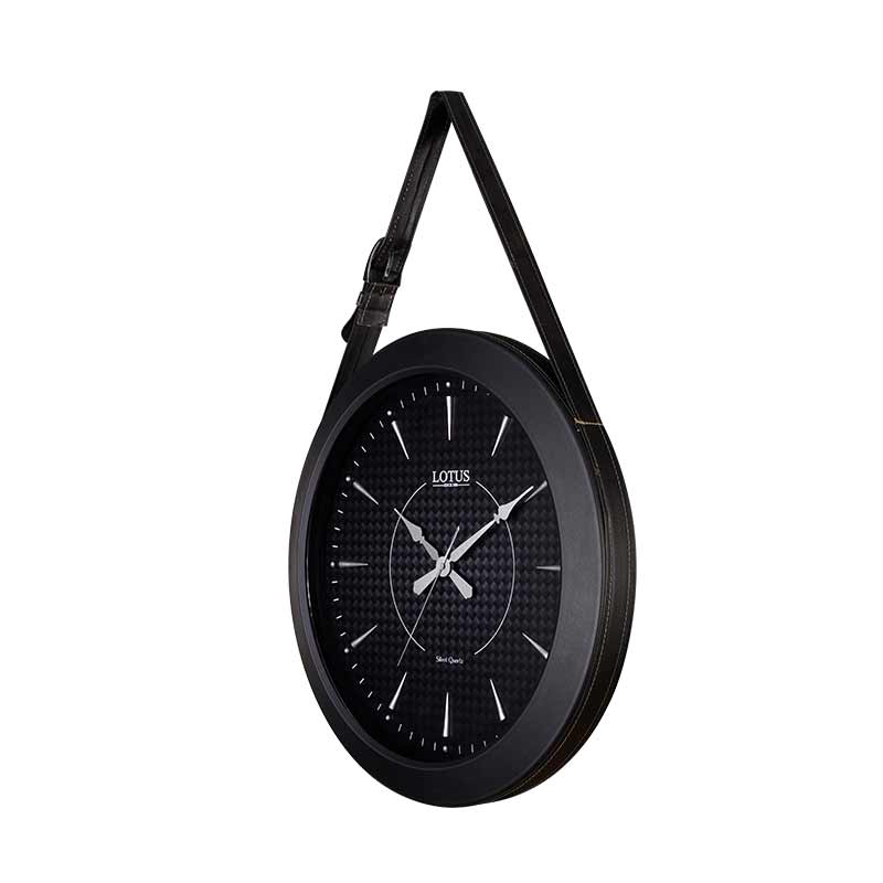 ساعت دیواری چرم و فلز کد LMT-1216 رنگ BLACK