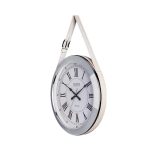 ساعت دیواری چرم و فلز لوتوس کد LMT-1216 رنگ SILVER
