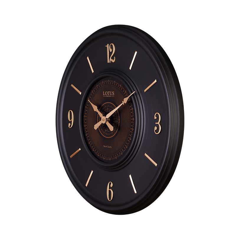 ساعت دیواری فلزی لوتوس کد MT-1314 رنگ BLACK
