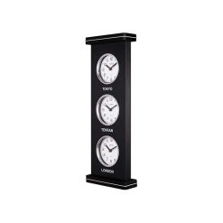 ساعت دیواری چند زمانه کد WT-90907 رنگ BLACK