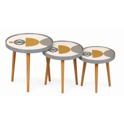 میز عسلی سه تکه مدل ALMA- 731- EYE-GREY