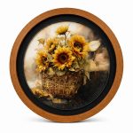 تابلو فریم چوبی با صفحه شیشه ای لوتوس کد FWB-70X70-G
