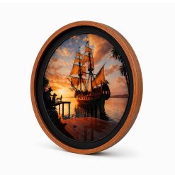 تابلو فریم چوبی با صفحه شیشه ای لوتوس کد FWB-70X70-J