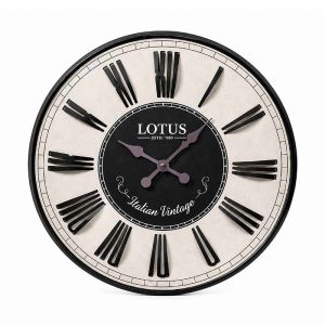 ساعت دیواری فلزی لوتوس مدل M-1542-BL/WH