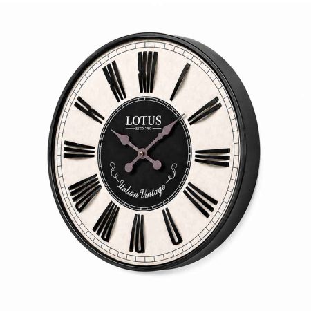 ساعت دیواری فلزی لوتوس مدل M-1542-BL/WH