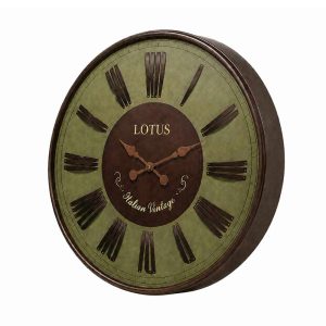 ساعت دیواری فلزی لوتوس مدل M-1542-BR/GREEN