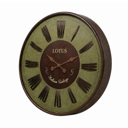 ساعت دیواری فلزی لوتوس مدل M-1542-BR/GREEN