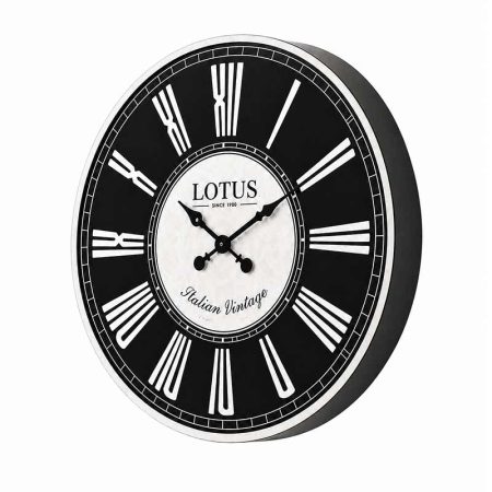 ساعت دیواری فلزی لوتوس مدل M-1542-WH/BL