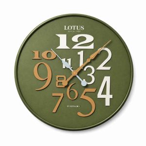 ساعت دیواری فلزی لوتوس مدل M-1543-GREEN
