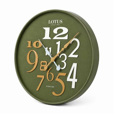 ساعت دیواری فلزی لوتوس مدل M-1543-GREEN
