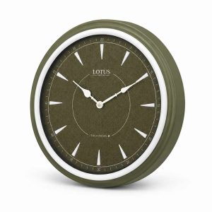 ساعت دیواری فلزی لوتوس مدل M-3026-WH/GREEN
