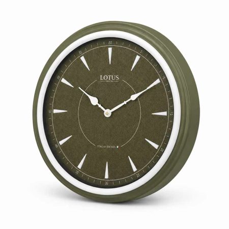 ساعت دیواری فلزی لوتوس مدل M-3026-WH/GREEN