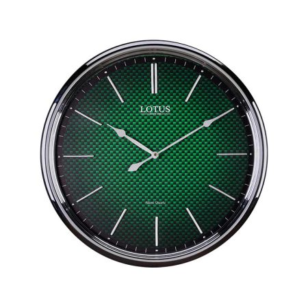ساعت دیواری فلزی لوتوس کد MT-1328-SILVER/GREEN